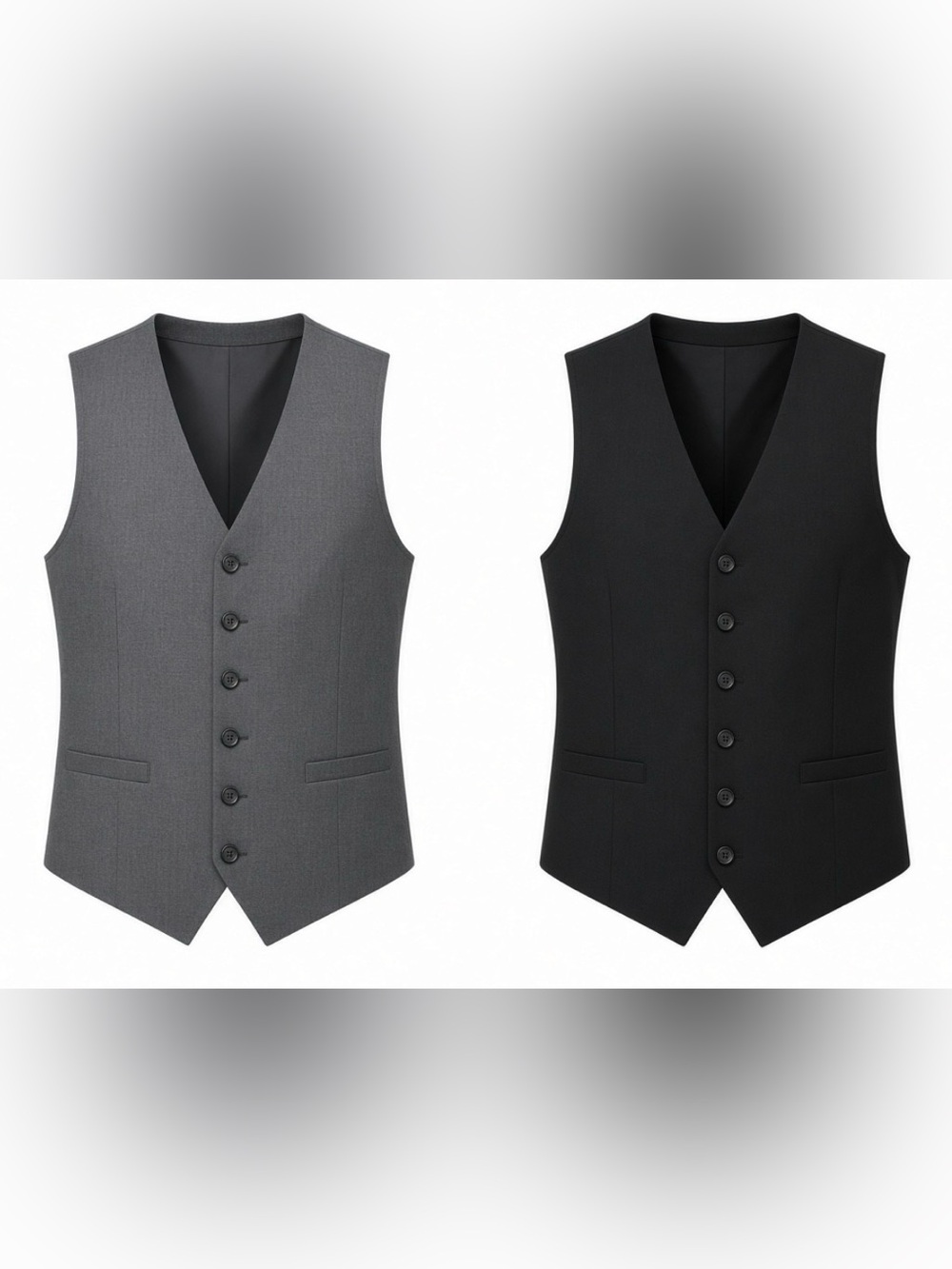 Gioberti Men’s XL Formal Vest Pair: Black + Gray 5-Button Adjustable:1=$18/2=$30